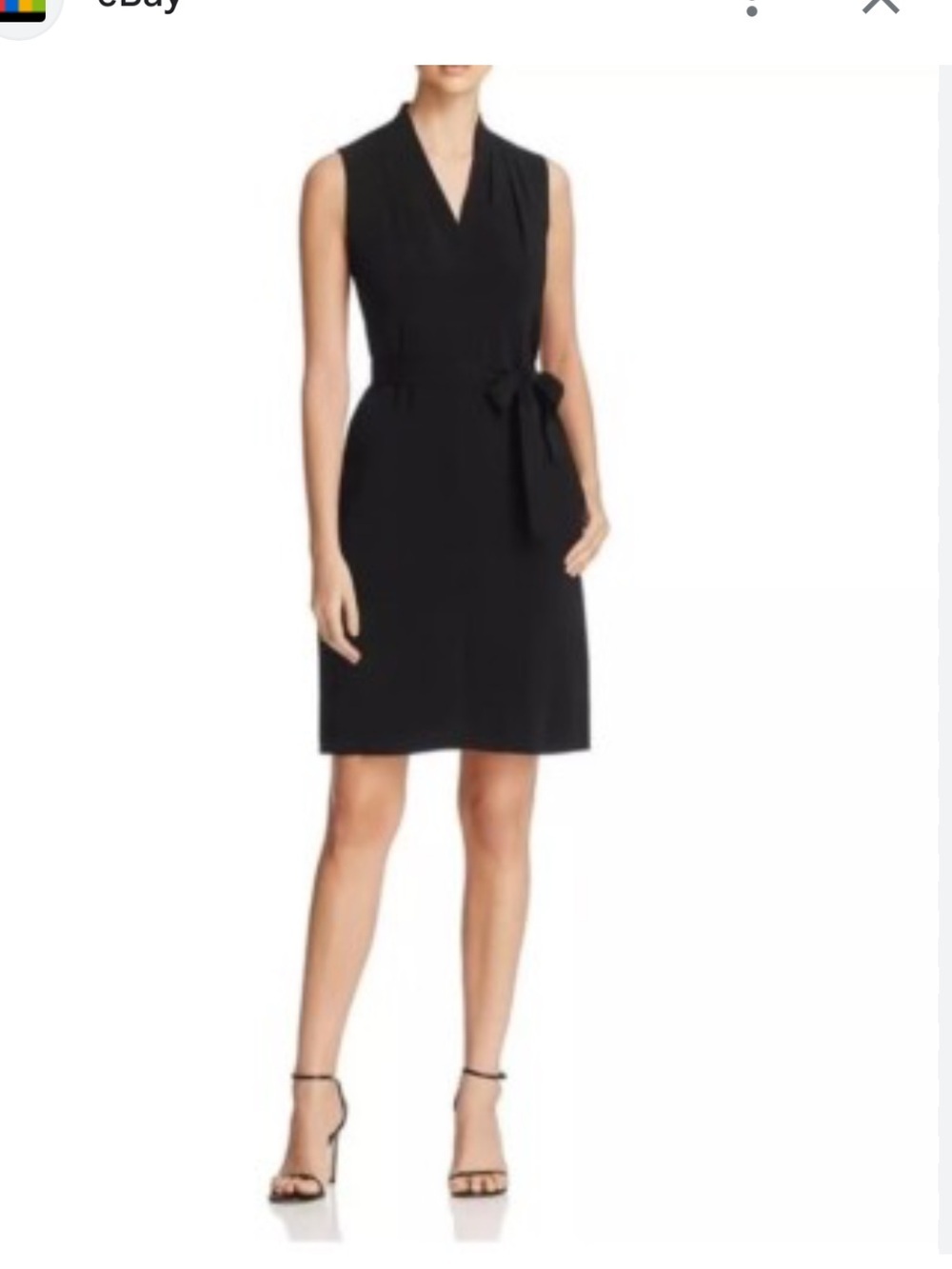 Kobi Halperin S  Sleeveless Black Tie-Waist Dress